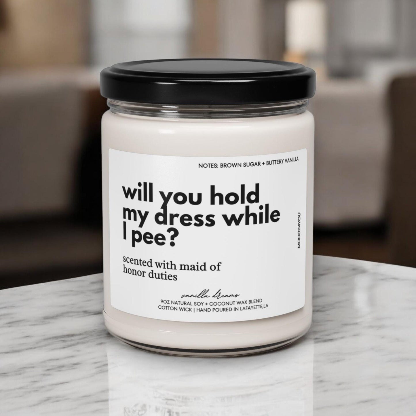 Maid of Honor Proposal Candle – Bridesmaid Soy Gift – view 3