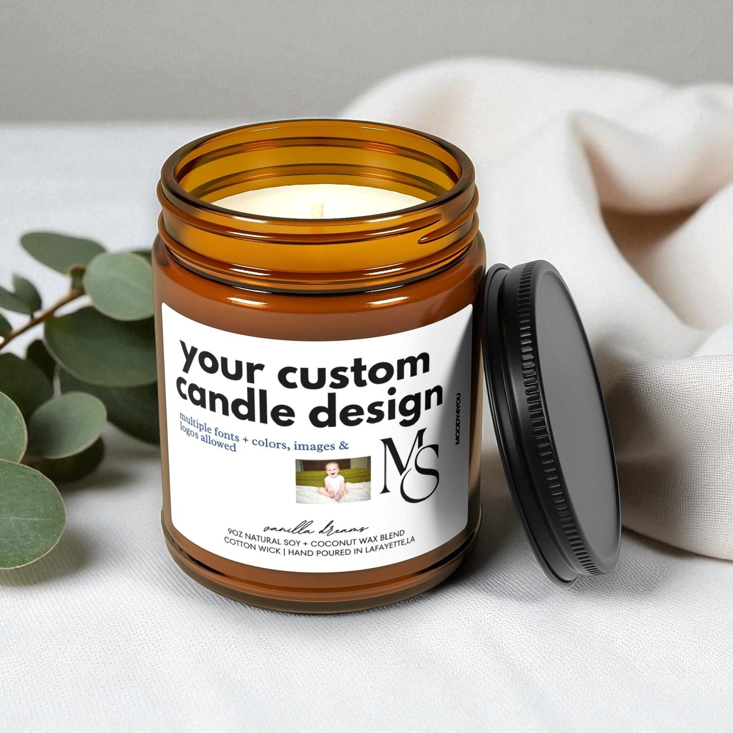 Custom Candle – Personalized Label Soy Candle Gift – view 2
