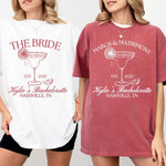 Personalized Margs and Matrimony Bachelorette Party Shirts