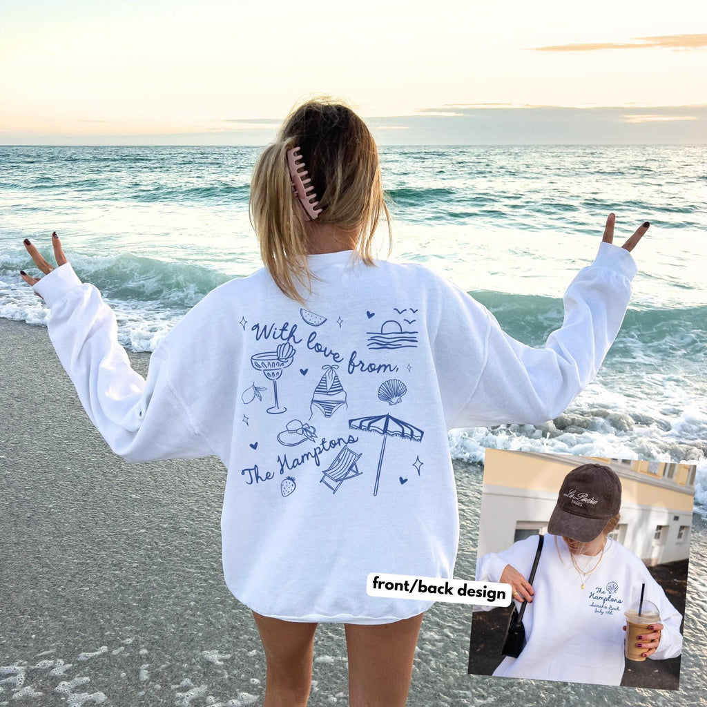 Coastal Doodle Personalized Hamptons Bachelorette Crewnecks
