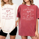 Personalized Last Toast on the Coast Beach Bachelorette Party Shirts