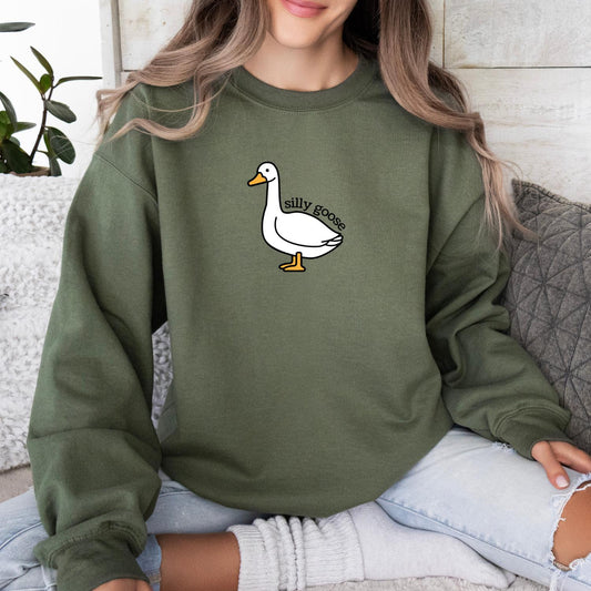 Silly Goose Sweatshirt – Funny Trendy Crewneck Gift