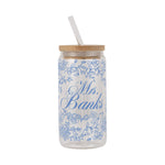 Mrs Chinoiserie Bridal Cup With Lid & Straw Non Personalized or Personalized