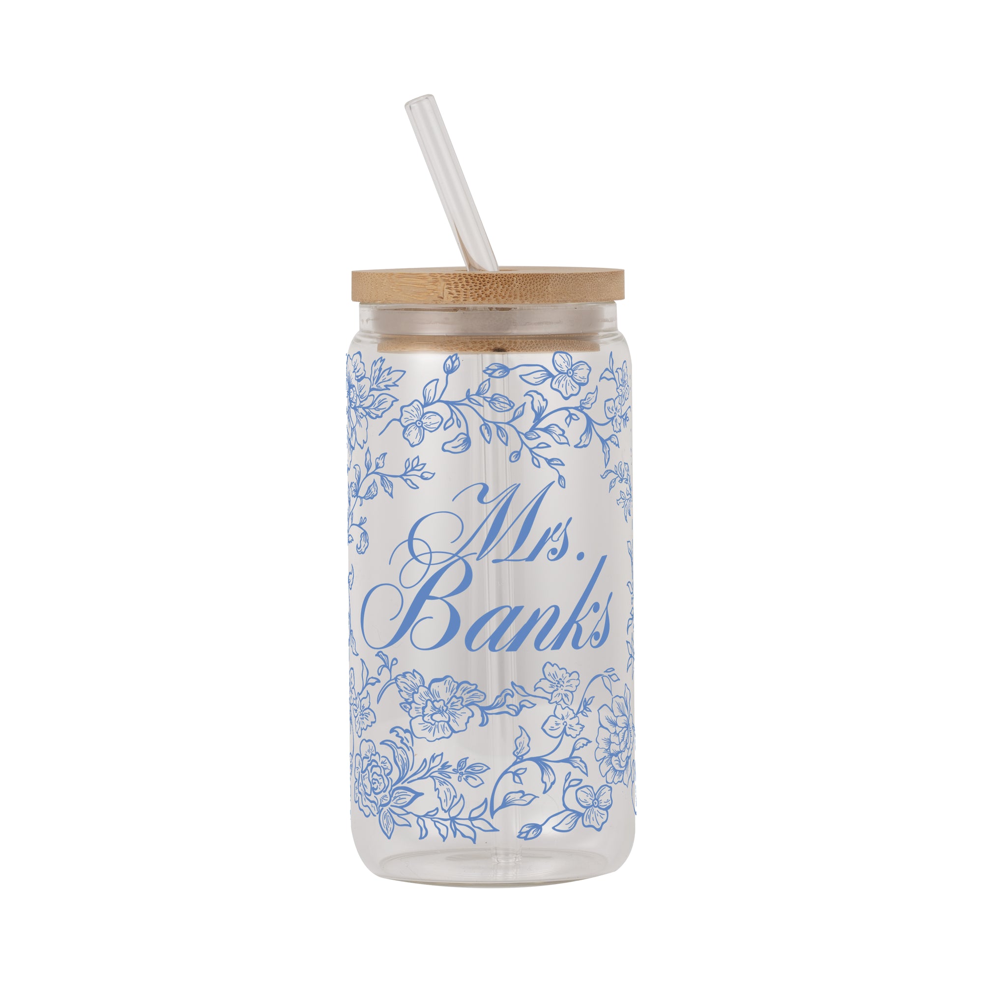 Mrs Chinoiserie Bridal Cup With Lid & Straw Non Personalized or Personalized