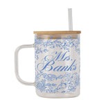 Mrs Chinoiserie Bridal Cup With Lid & Straw Non Personalized or Personalized