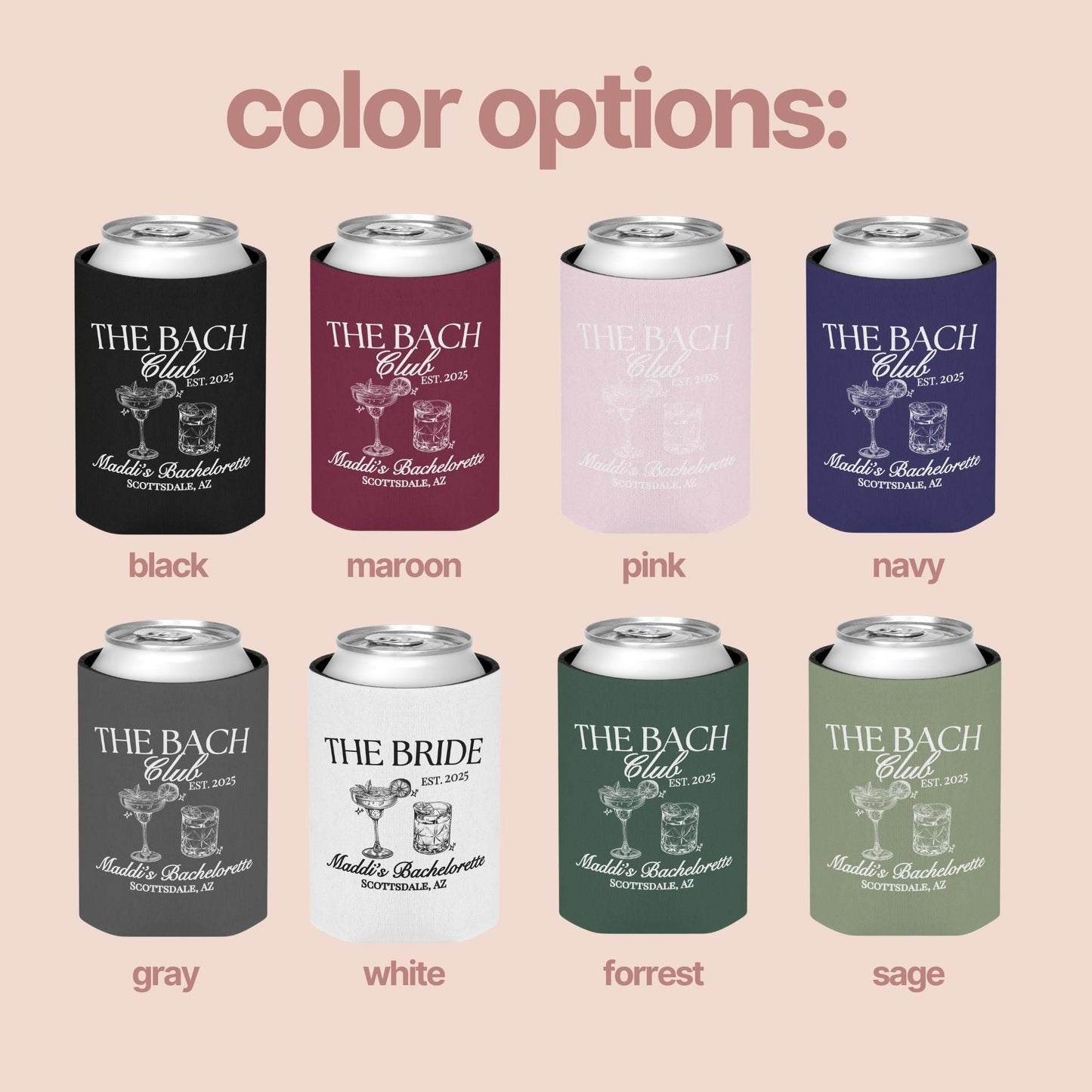 Bach Club Can Cooler – Custom Bachelorette 12oz Koozie – view 4