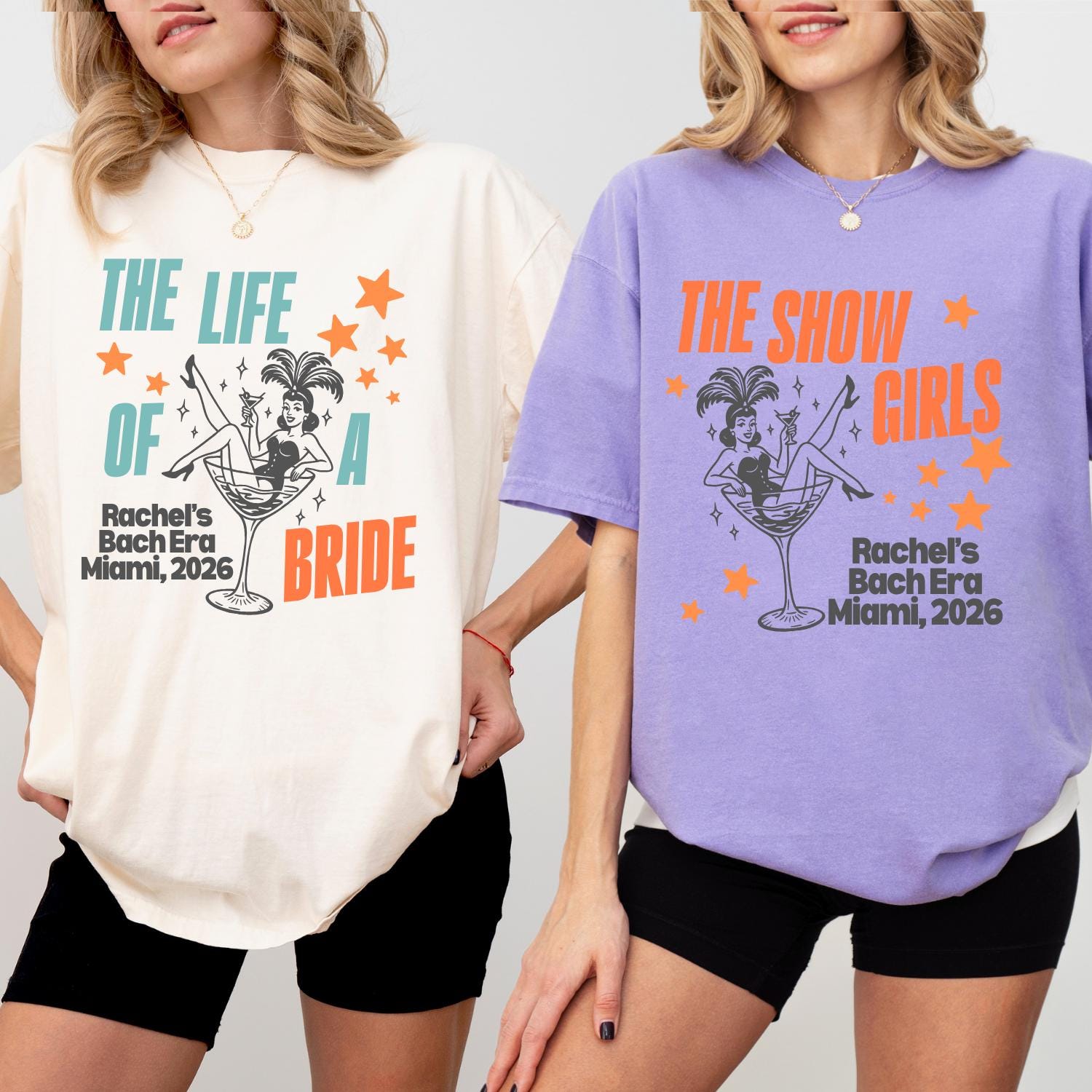 Personalized Show Girl Era Bachelorette Party Comfort Colors Shirts