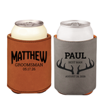 Leather Groomsman Can Cooler