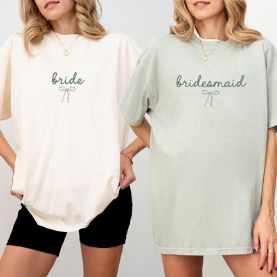 Dainty Coquette Bow Bridal Party Comfort Colors Shirts