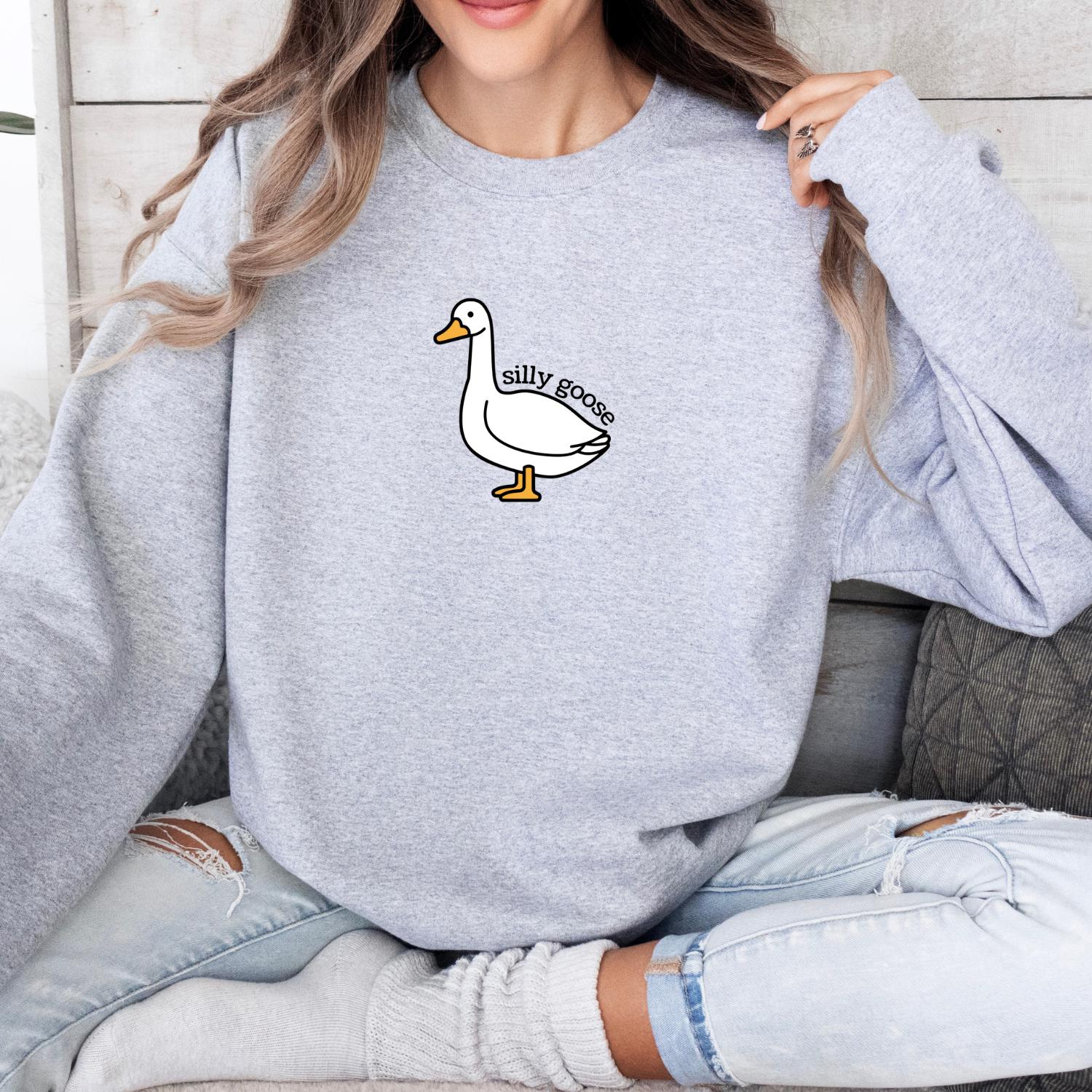 Silly Goose Sweatshirt – Funny Trendy Crewneck Gift – view 3