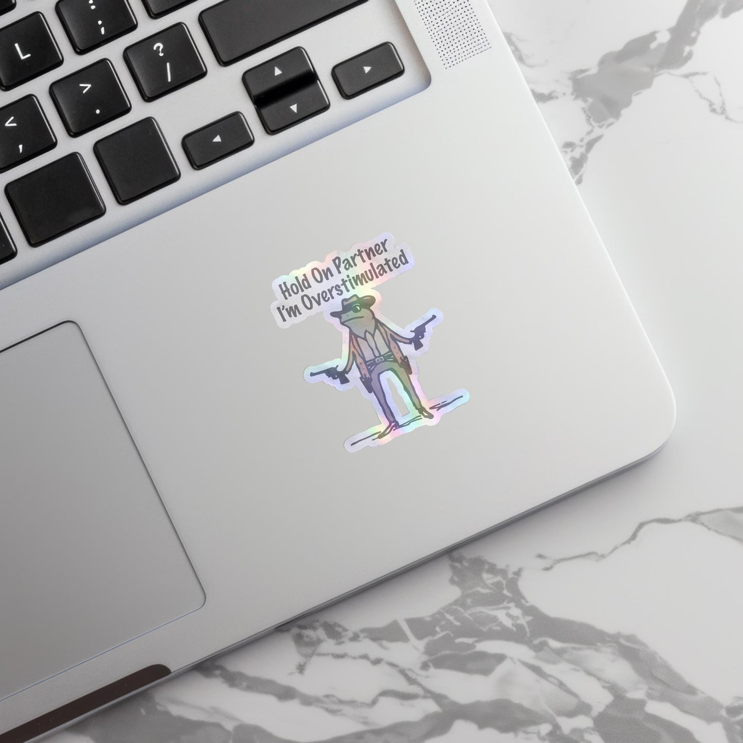 Cowboy Frog Sticker – Funny Overstimulated Waterproof – view 2