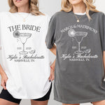 Personalized Margs and Matrimony Bachelorette Party Shirts