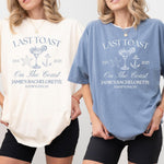 Personalized Last Toast on the Coast Beach Bachelorette Party Shirts