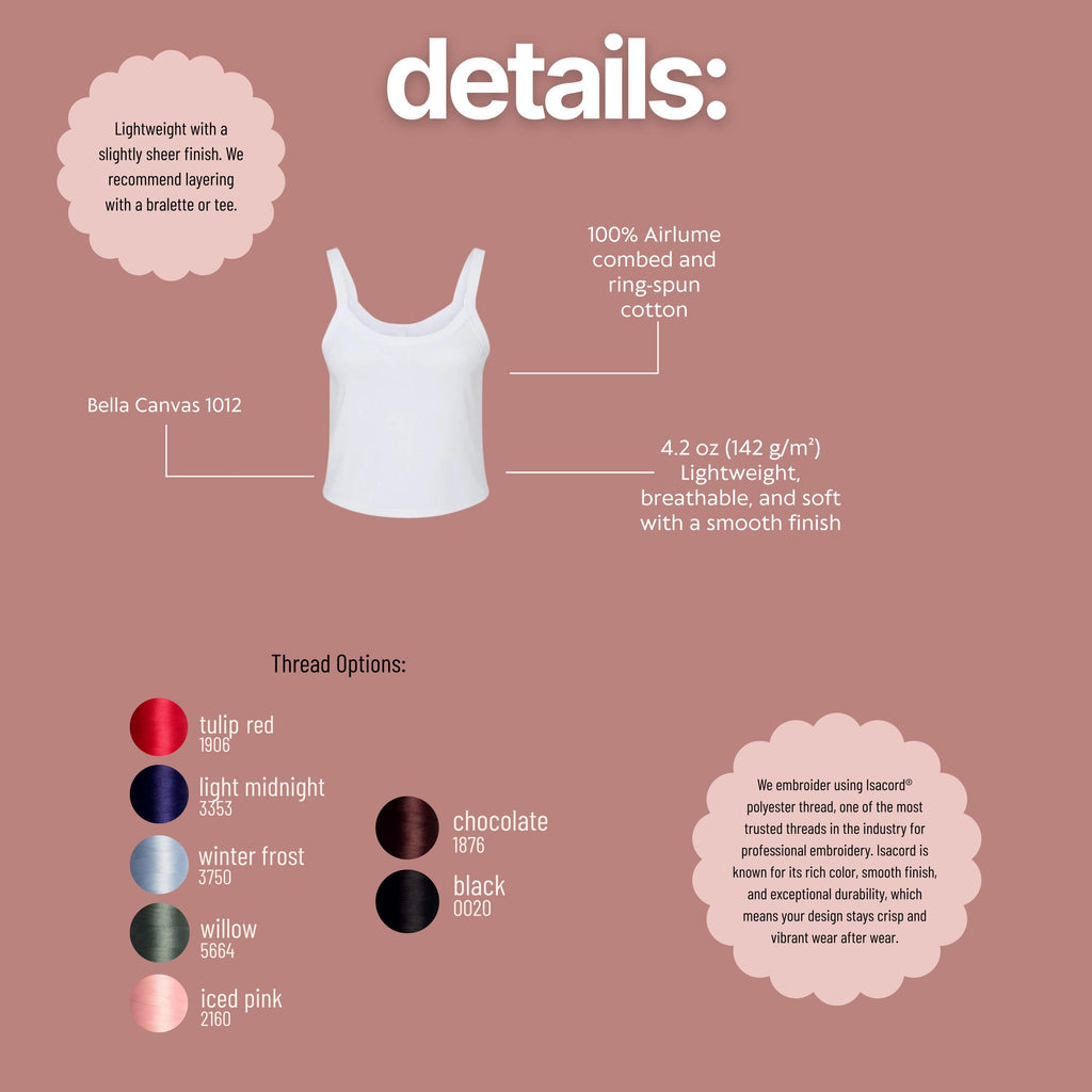 Embroidered Bride Tank Top with Lockett and Initials