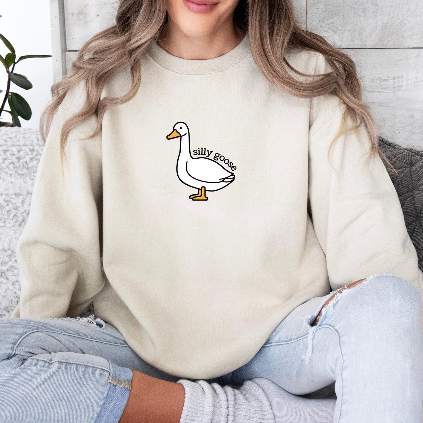 Silly Goose Sweatshirt – Funny Trendy Crewneck Gift – view 4