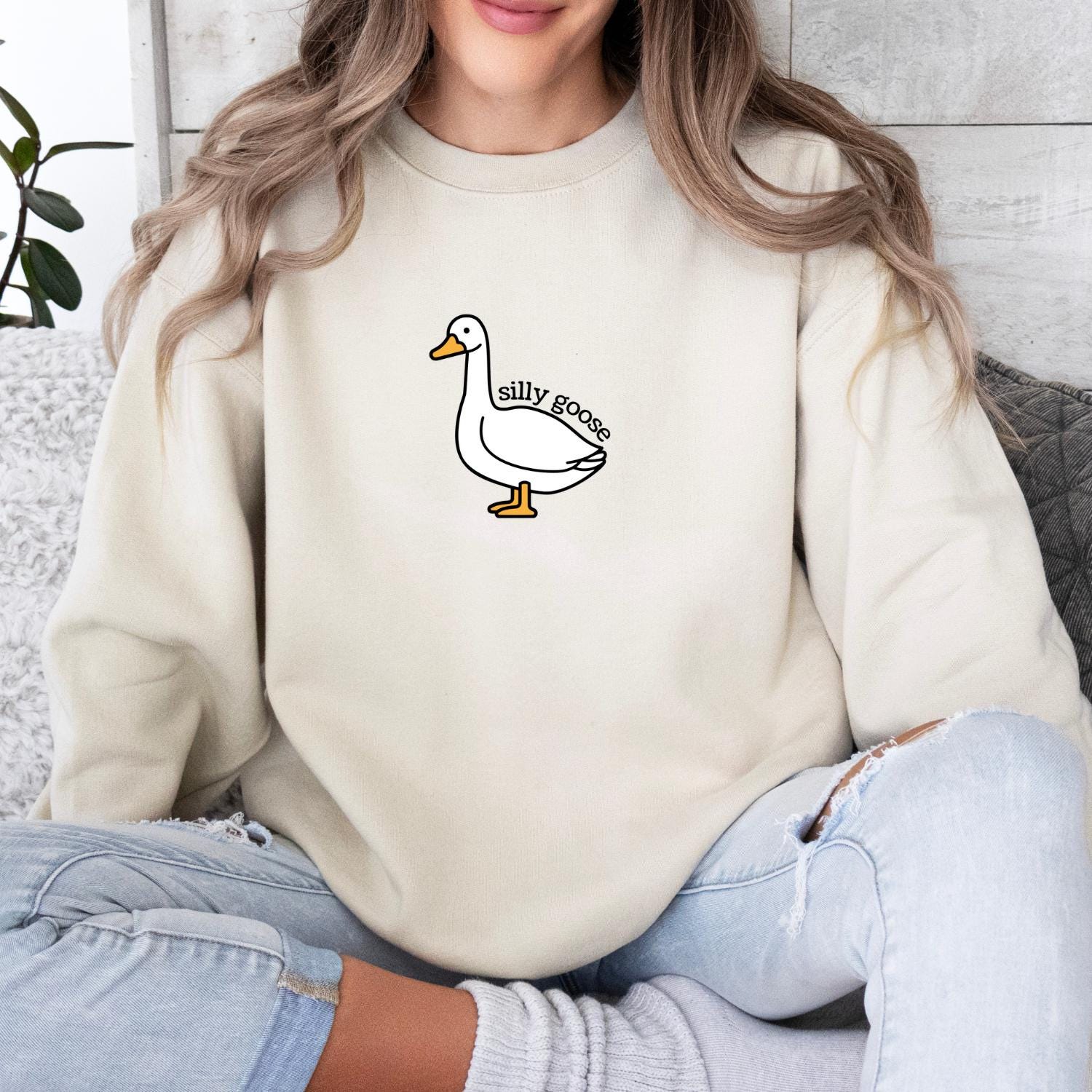 Silly Goose Sweatshirt – Funny Trendy Crewneck Gift – view 4