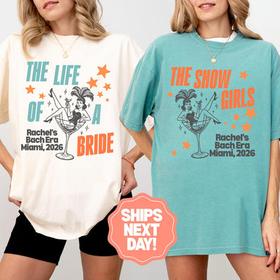 Personalized Show Girl Era Bachelorette Party Comfort Colors Shirts