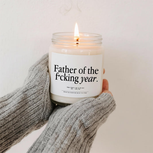 Father of the Year Candle – Custom Dad Gift Soy