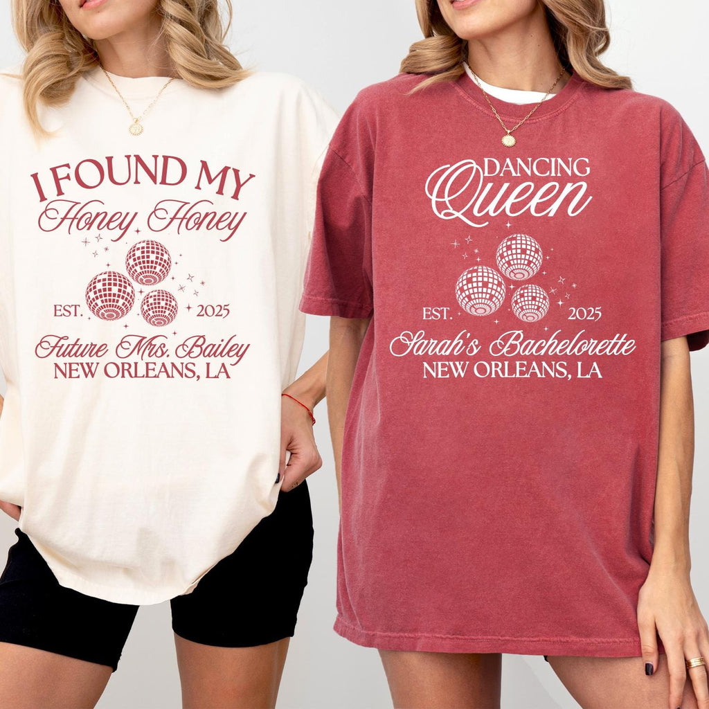 Custom Disco Mamma Mia Bachelorette Party Shirts