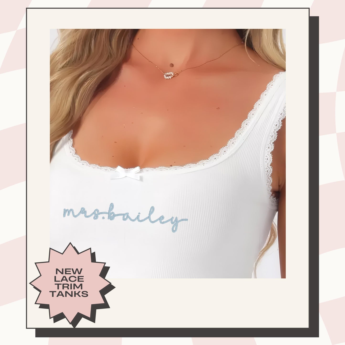 Embroidered Bride Crop Tank – Custom Bridal Shower Gift – view 4