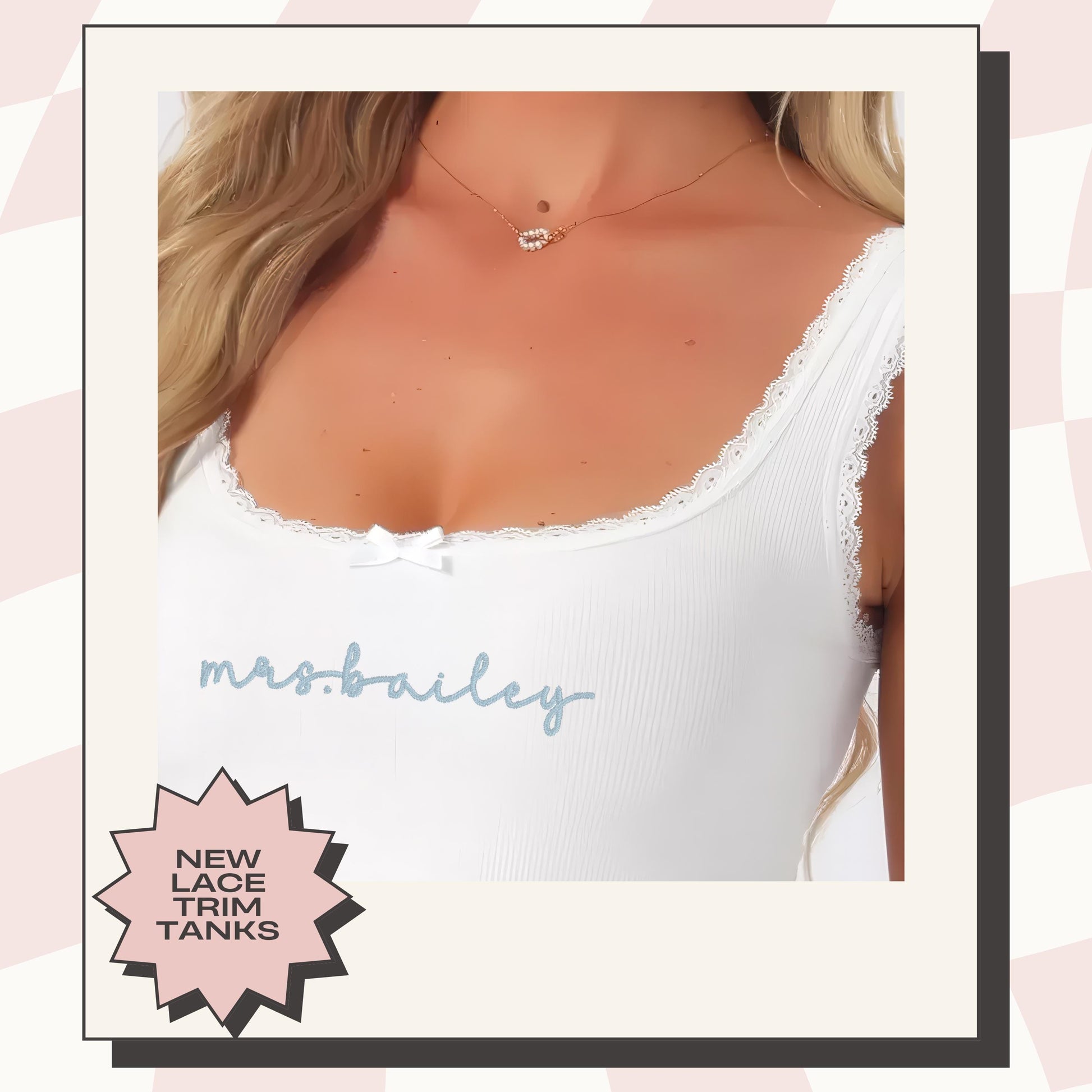 Embroidered Bride Crop Tank – Custom Bridal Shower Gift – view 4