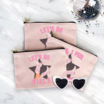 Lets Go Girls Bachelorette Cosmetic Bag, Western Bridal Party Canvas Makeup Bag