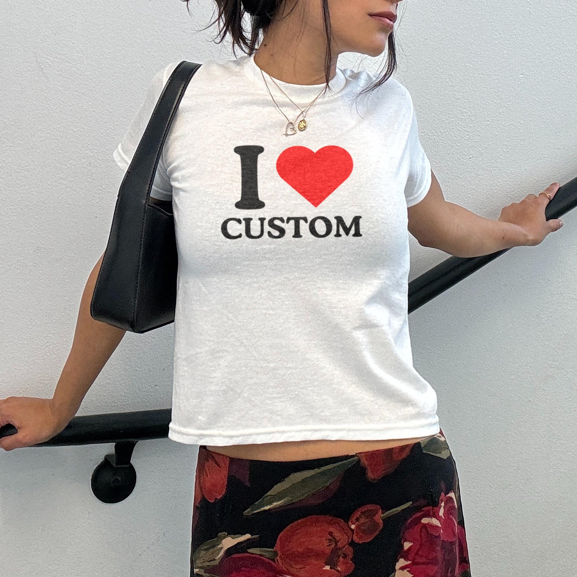 I Heart Custom Baby Tee – Personalized 90s Y2K Crop – view 2