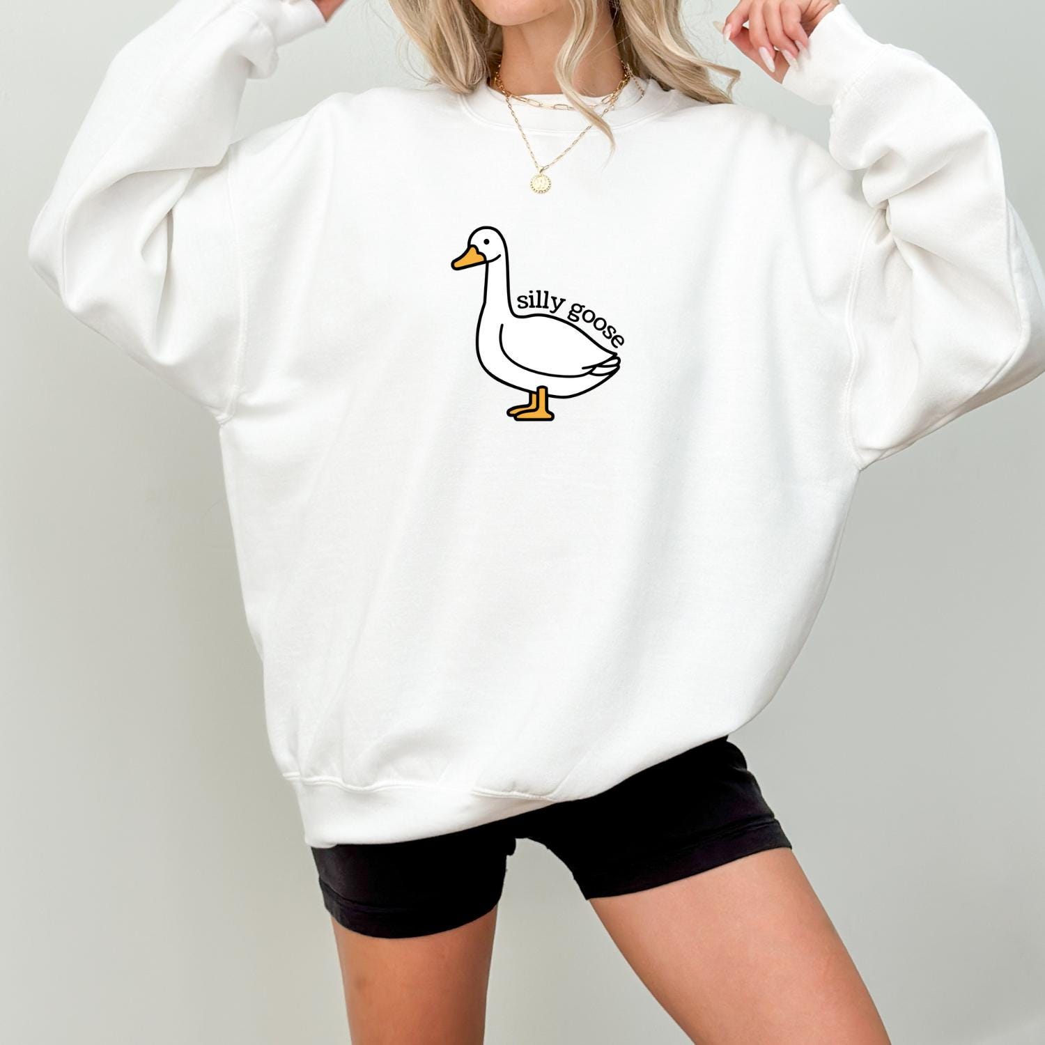 Silly Goose Sweatshirt – Funny Trendy Crewneck Gift – view 2
