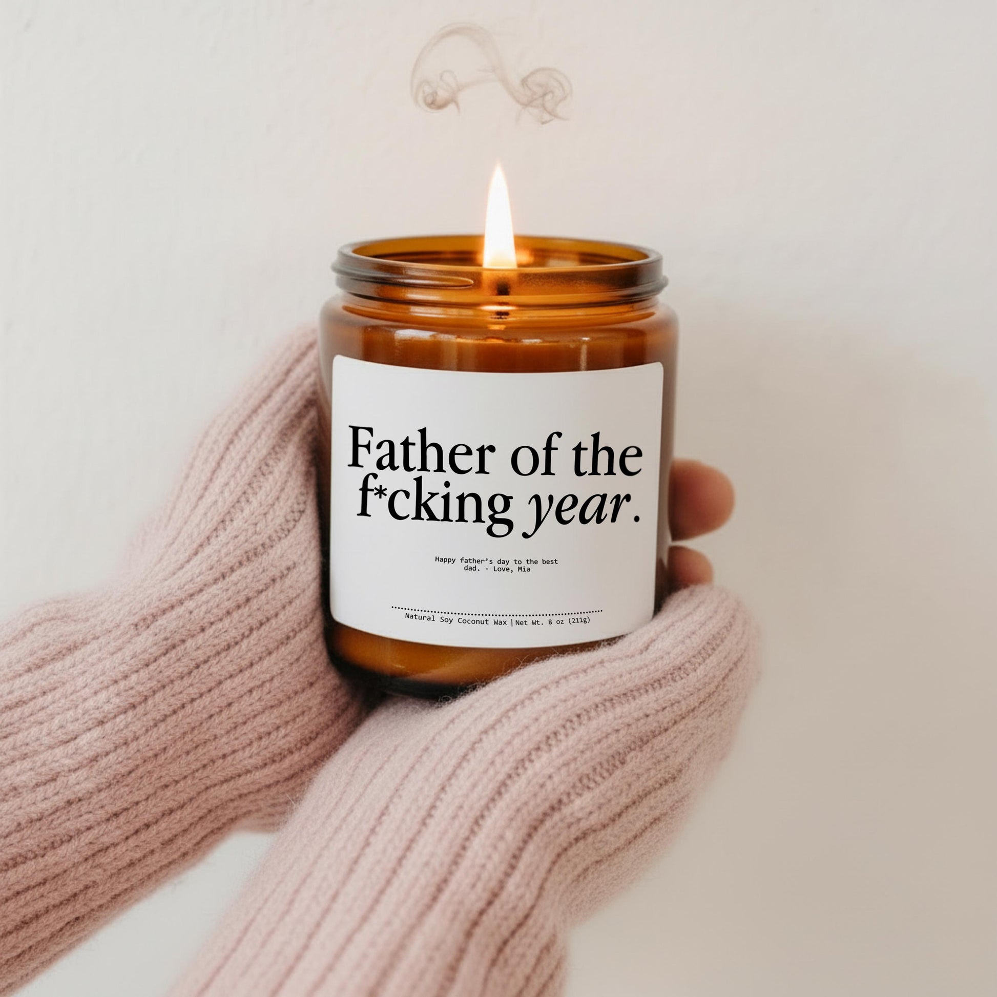 Father of the Year Candle – Custom Dad Gift Soy – view 2