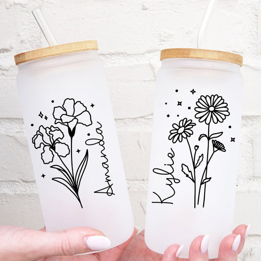 Birth Flower Gift Cups – Personalized Name Tumbler