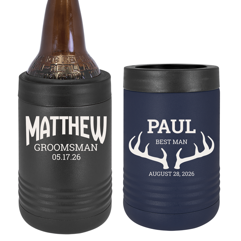 Metal Engraved Groomsman Can Cooler