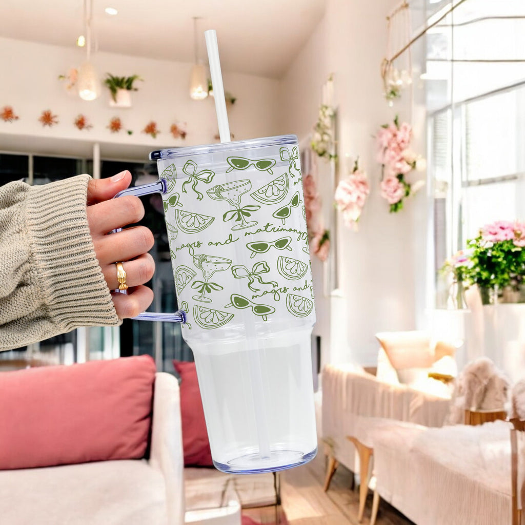 Margs and Matrimony Bridesmaids Cup With Lid & Straw