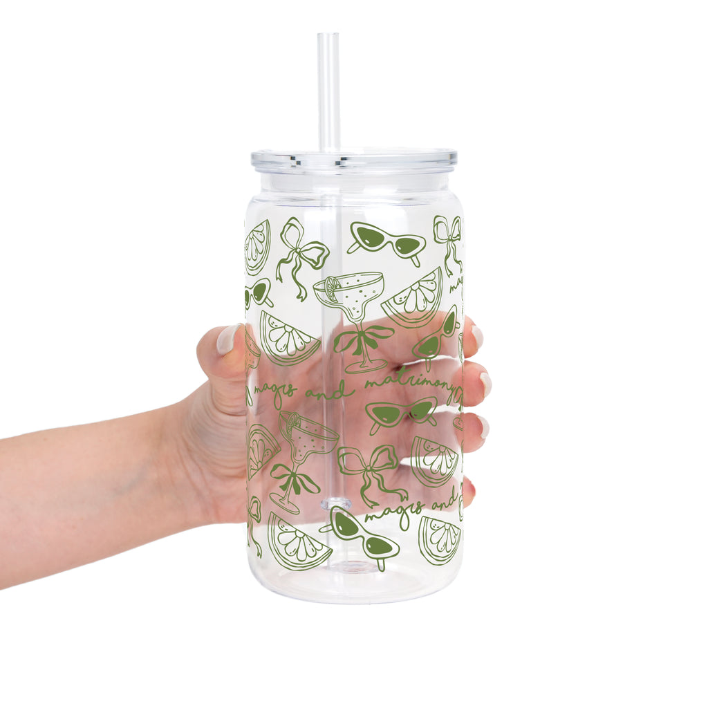 Margs and Matrimony Bridesmaids Cup With Lid & Straw