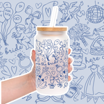 Something Blue Bridal Personalized & Non Personalized Clear Glass Mug With Lid & Straw