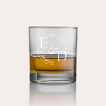 Custom Wedding Monogram Engraved Rocks Glass