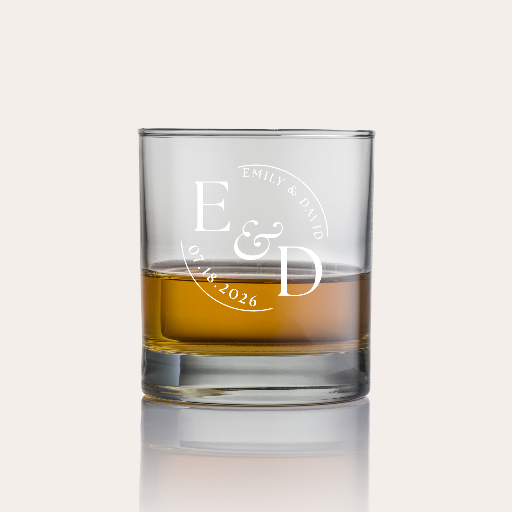 Monogram Rocks Glass – Custom Engraved Wedding Gift