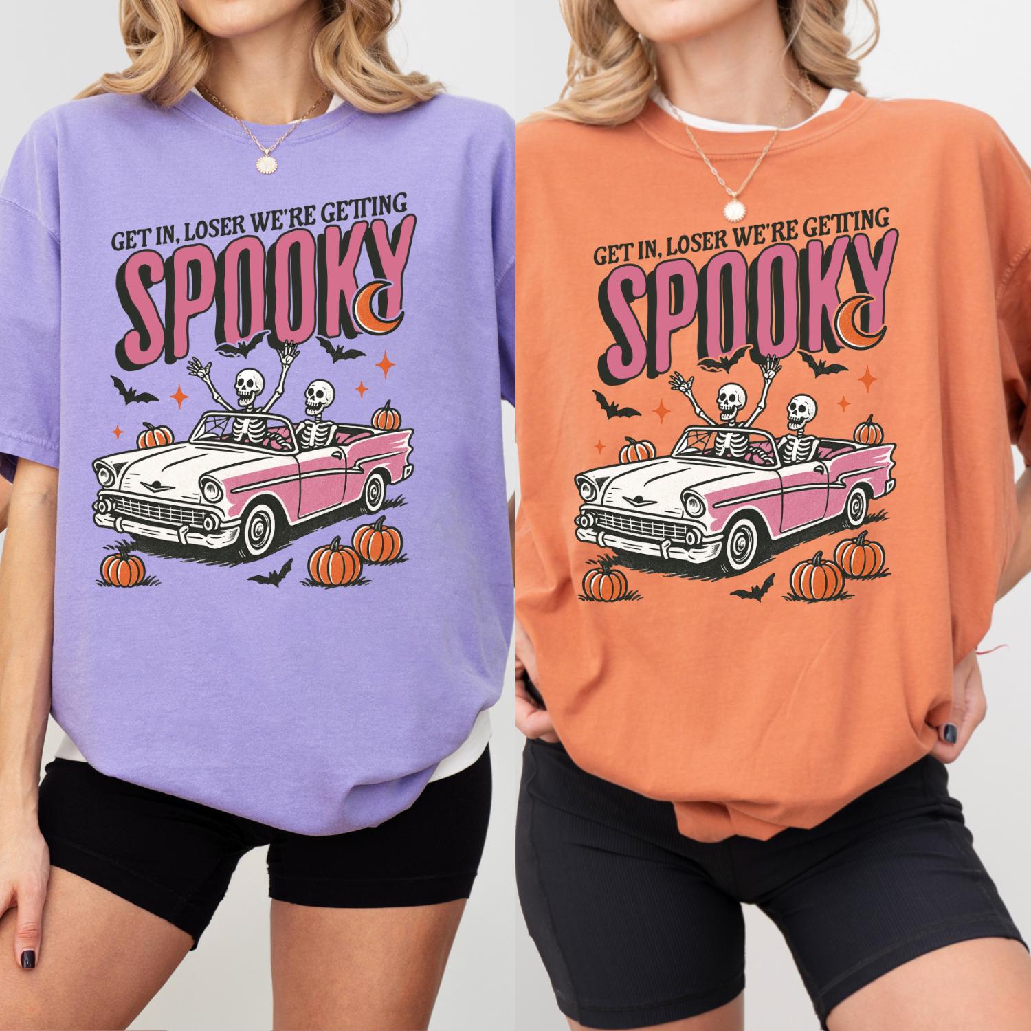 Get In Loser Halloween Sweatshirt – Pink Skeleton Crew – view 3