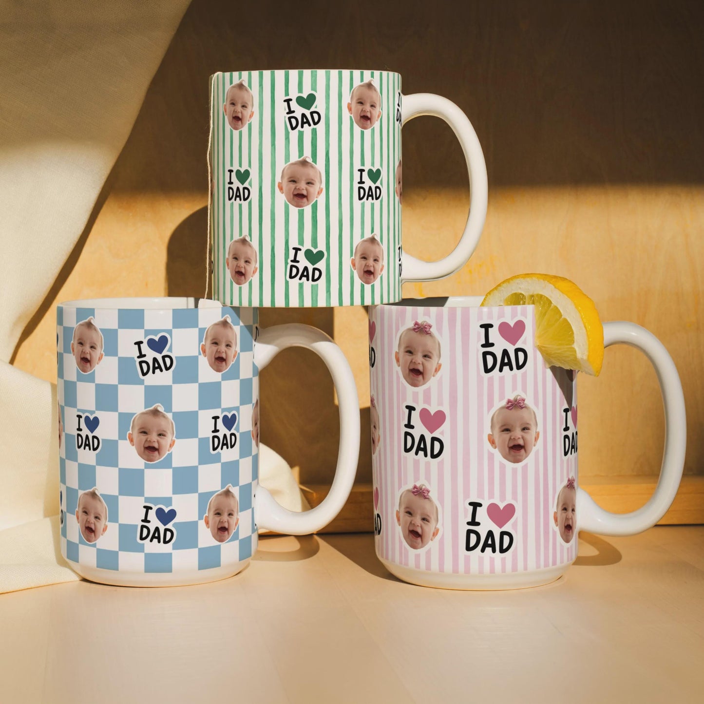 Custom Baby Photo Dad Mug – Retro Father's Day Gift – view 3