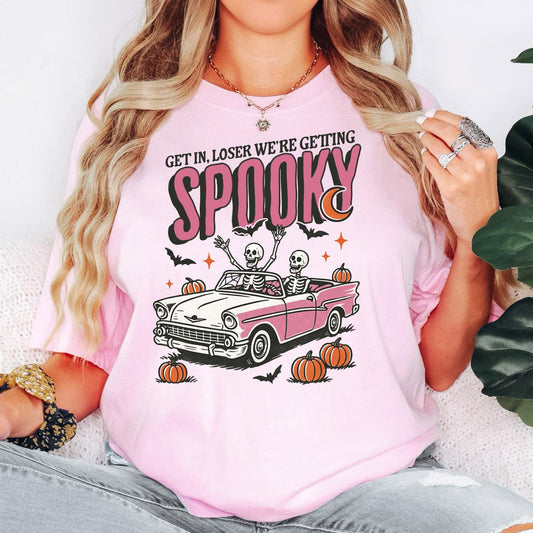 Get In Loser Halloween Sweatshirt – Pink Skeleton Crew