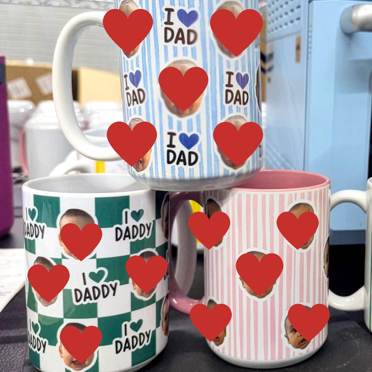 Custom Baby Photo Dad Mug – Retro Father's Day Gift – view 2