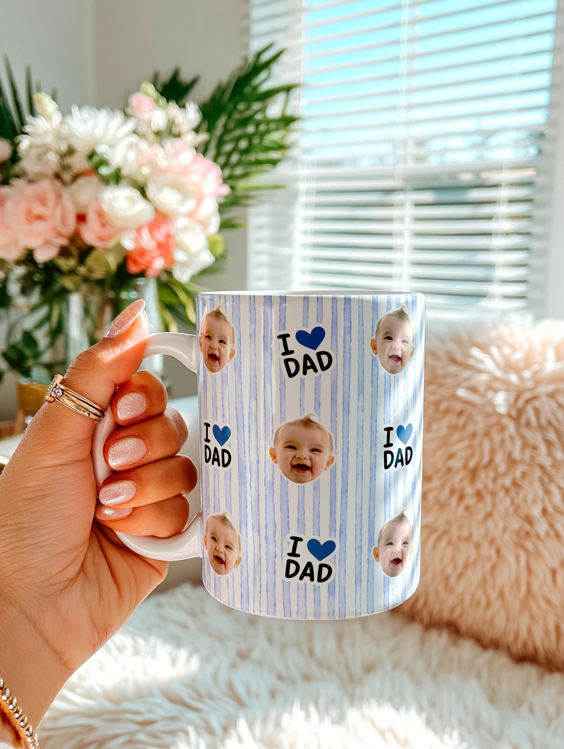 Custom Baby Photo Dad Mug – Retro Father's Day Gift – view 4
