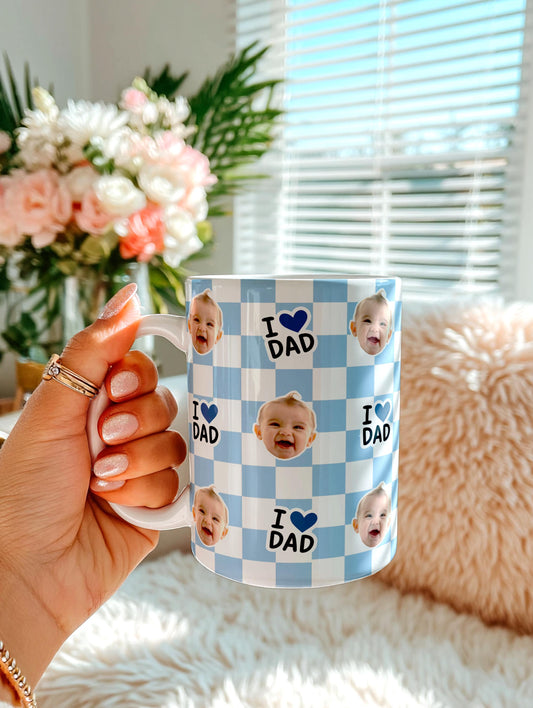 Custom Baby Photo Dad Mug – Retro Father's Day Gift