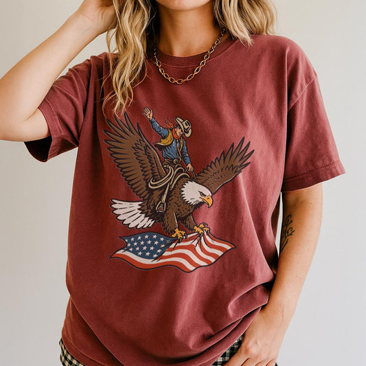 Women's Cowboy Eagle 4th of July Tee – Comfort Colors