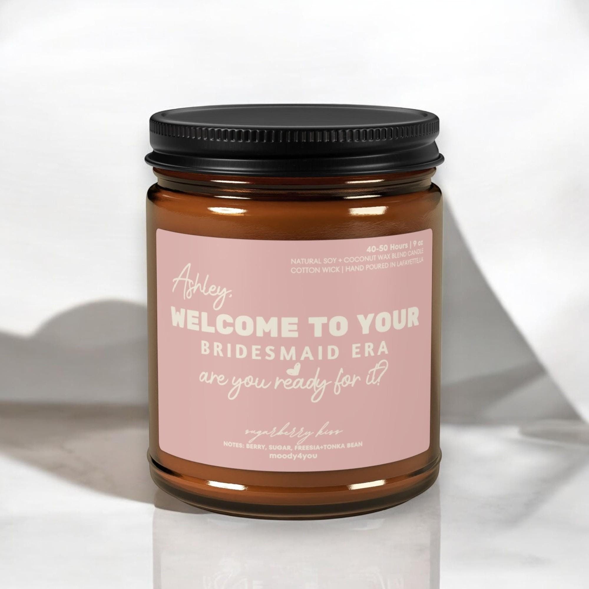 Personalized Bridesmaid Proposal Candle USA Made