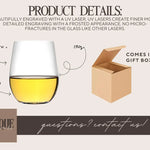 Custom Text 16oz Stemless Wine Glasses