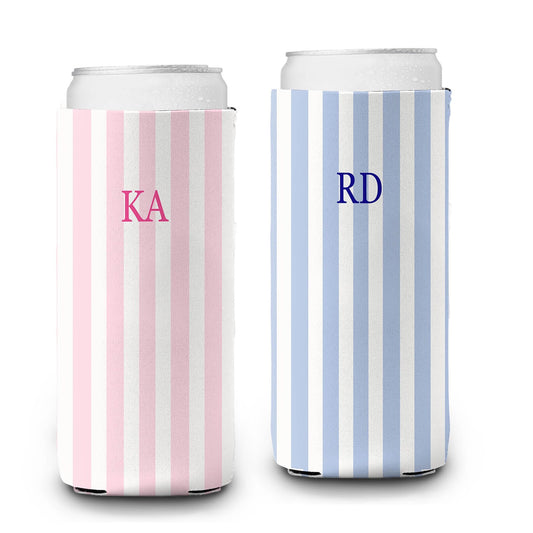 Two-Tone Slim Can Cooler – Custom Stripe Koozie